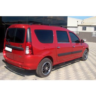 Бічні труби Black (2 шт., нерж.) Dacia Logan MCV 2004-2014 рр. фото 4