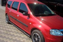 Lada Largus 2012- рр. Бічні труби Black (2 шт., нерж.) фото 1