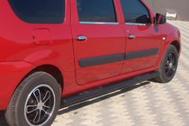 Lada Largus 2012- рр. Бічні труби Black (2 шт., нерж.) фото 2
