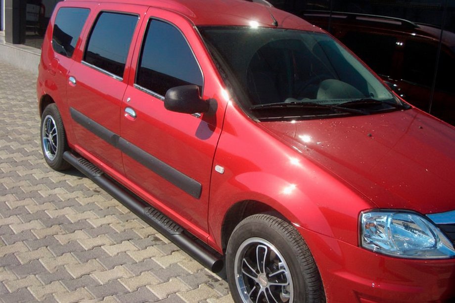 Lada Largus 2012- рр. Бічні труби Black (2 шт., нерж.) Image