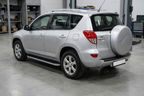 Toyota Rav 4 2006-2013 рр. Бокові пороги Tayga Grey (2 шт., алюміній) фото 1