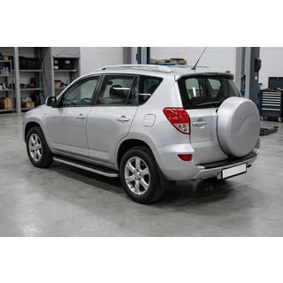 Бокові пороги Tayga Grey (2 шт., алюміній) Toyota Rav 4 2006-2013 рр. фото 1
