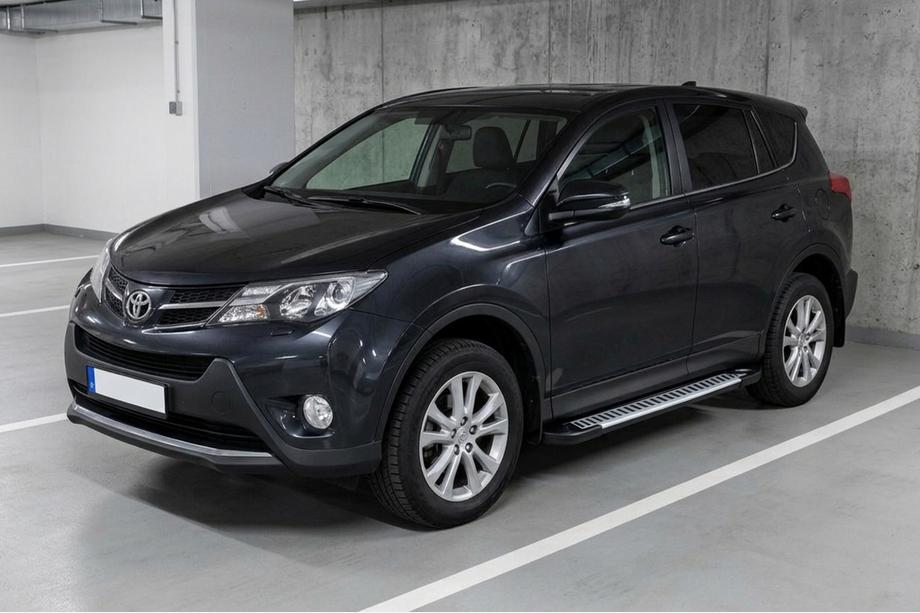 Toyota Rav 4 2013-2018 рр. Бокові пороги Line (2 шт., Алюміній) Image