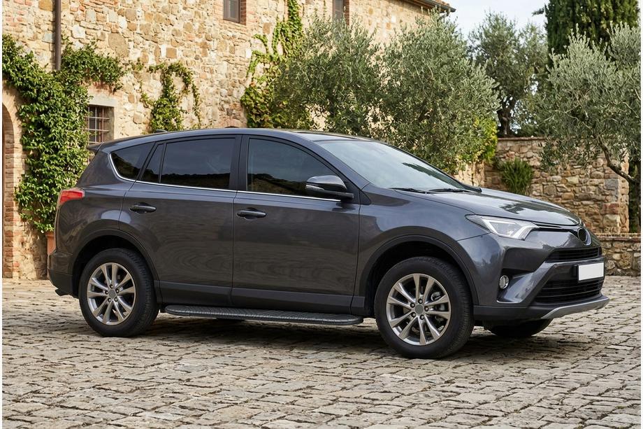 Toyota Rav 4 2013-2018 рр. Бокові пороги Bosphorus Black (2 шт., Алюміній) Image