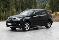 Toyota Rav 4 2013-2018 рр. Бокові пороги Rainbow (2 шт., Алюміній) фото 1