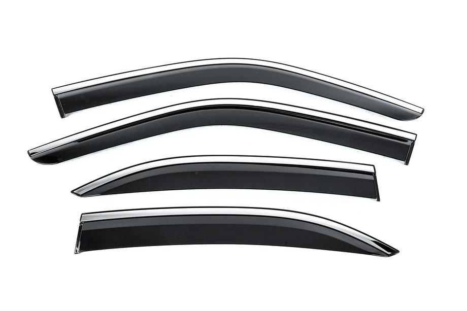 Mercedes E-class W210 1995-2002 рр. Вітровики з хромованим молдингом Niken Luxury (4 шт)