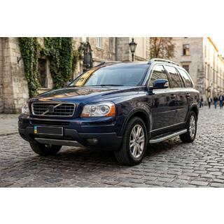 Бокові пороги Tayga Grey (2 шт., алюміній) Volvo XC90 2002-2014 рр. фото 1