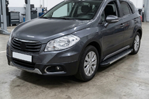 Suzuki SX4 S-Cross 2013-2016 рр. Бокові пороги Duru (2 шт., Алюміній) фото 1