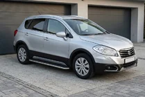 Suzuki SX4 S-Cross 2013-2016 рр. Бокові пороги Maydos V1 (2 шт., Алюміній ↗ нерж) фото 1