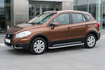 Suzuki SX4 S-Cross 2013-2016 рр. Бокові пороги Tayga Grey (2 шт., Алюміній) фото 1