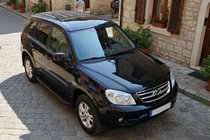 Chery Tiggo 3 2005- рр. Бокові пороги Bosphorus Black (2 шт., Алюміній) фото 1