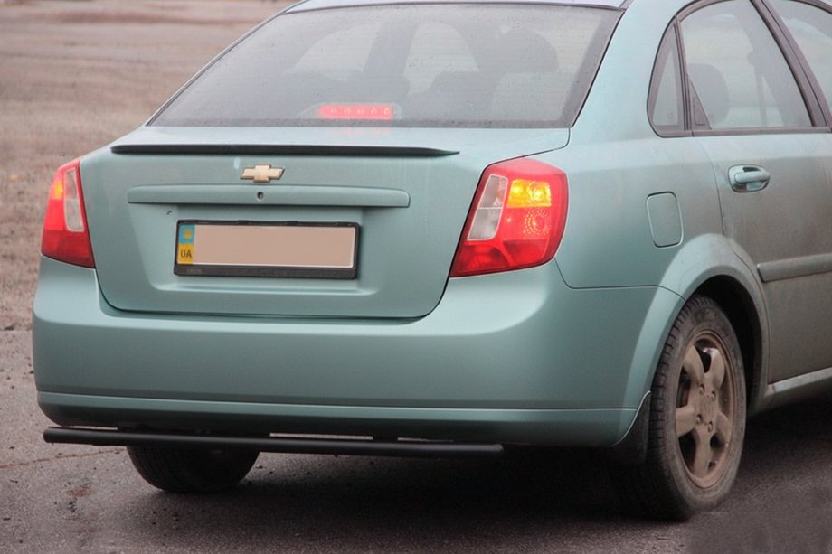 Chevrolet Lacetti 2003-2024 рр. Задній захист AK002 Black (42мм, нерж.) Фото 1