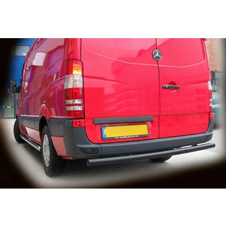Задній захист AK002 Black (нерж.) Mercedes Sprinter W906 2006-2018 рр. фото 1