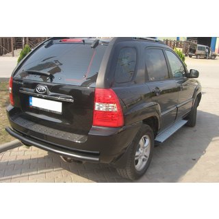 Задня дуга AK002 Black (нерж.) Kia Sportage 2004-2010 рр. фото 2