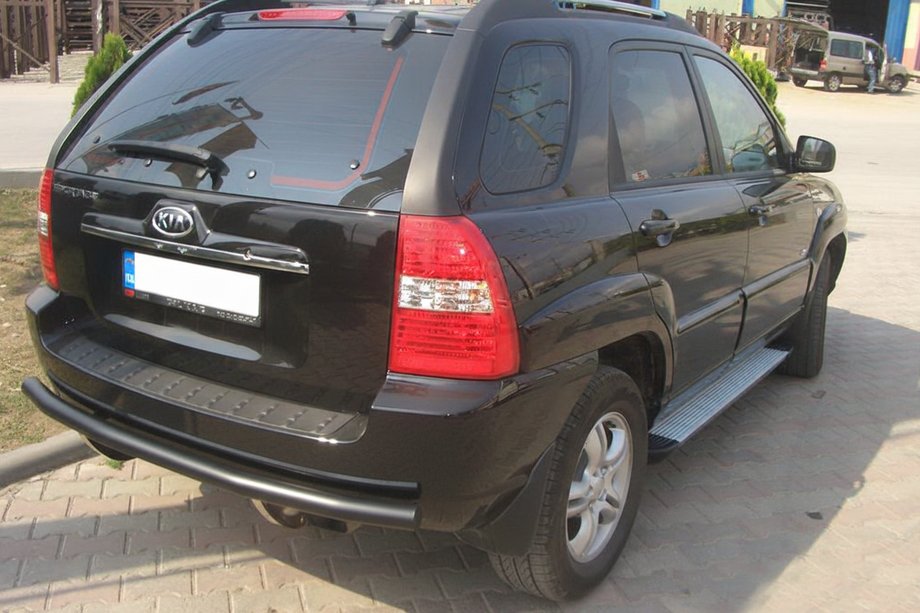 Kia Sportage 2004-2010 рр. Задня дуга AK002 Black (нерж.) Фото 2