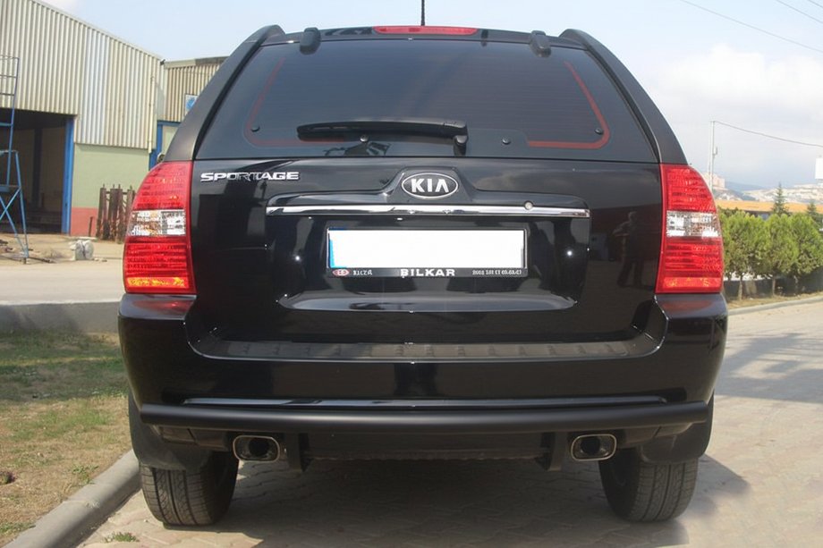 Kia Sportage 2004-2010 рр. Задня дуга AK002 Black (нерж.) Фото 1