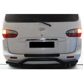 Задня дуга AK-005 Black (нерж.) Hyundai H200, H1, Starex 1998-2007 рр. фото 2