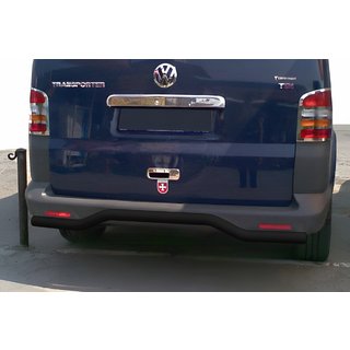 Задня дуга хвиля Black (нерж) Volkswagen T5 Transporter 2003-2010 рр. фото 1