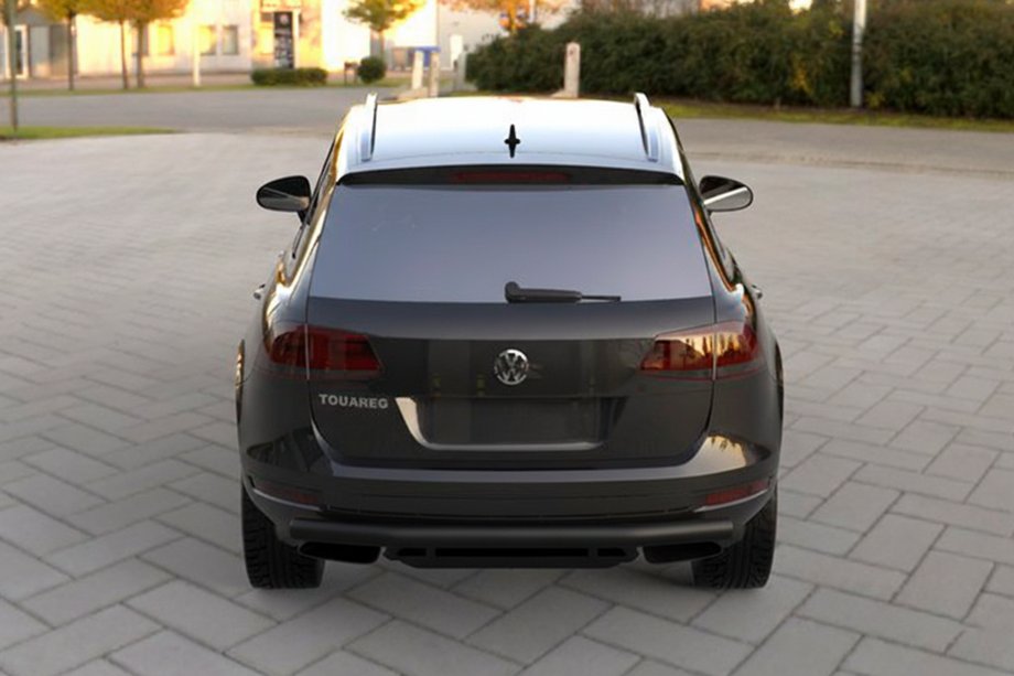 Volkswagen Touareg 2010-2018 рр. Задня дуга Black (нерж) Фото 1
