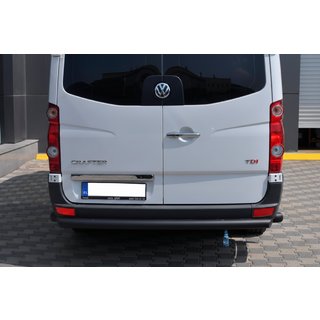 Задня дуга AK002 Black (нерж) Volkswagen Crafter 2006-2016 рр. фото 1