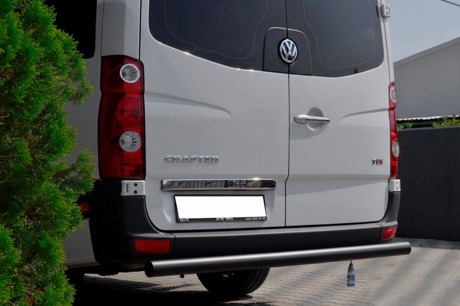 Volkswagen Crafter 2006-2016 рр. Задня дуга AK002 Black (нерж) Фото 2