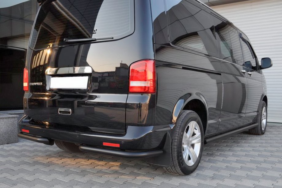 Volkswagen T5 Caravelle 2004-2010 рр. Задні куточки AK003 Black (2 шт., нерж) Фото 5