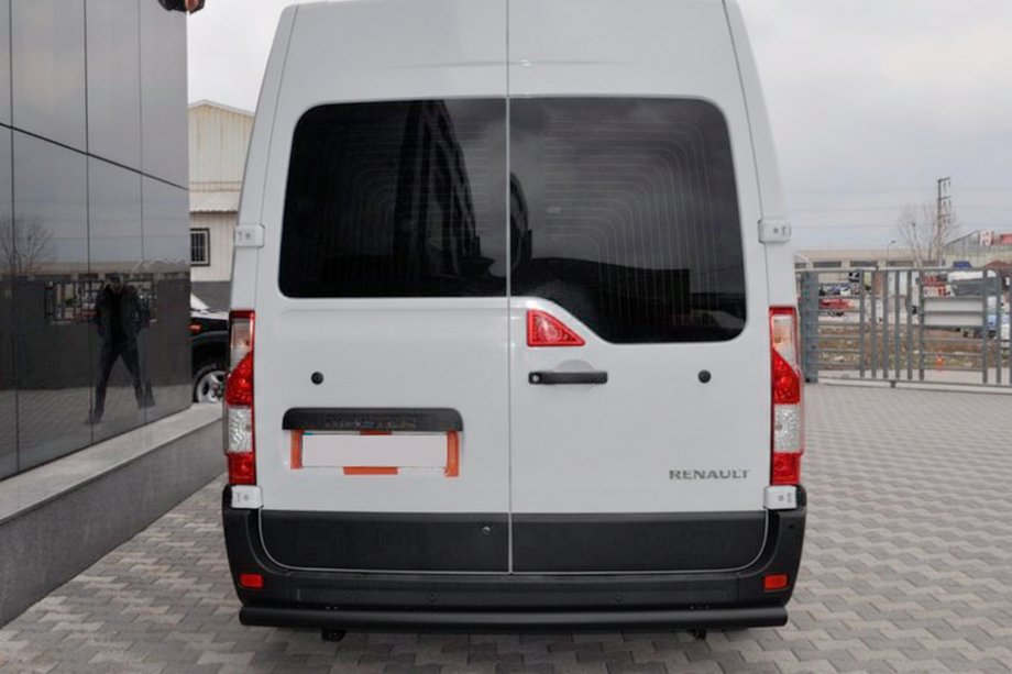 Opel Movano 2010-2021 рр. Задня дуга Black (нерж.) Фото 2