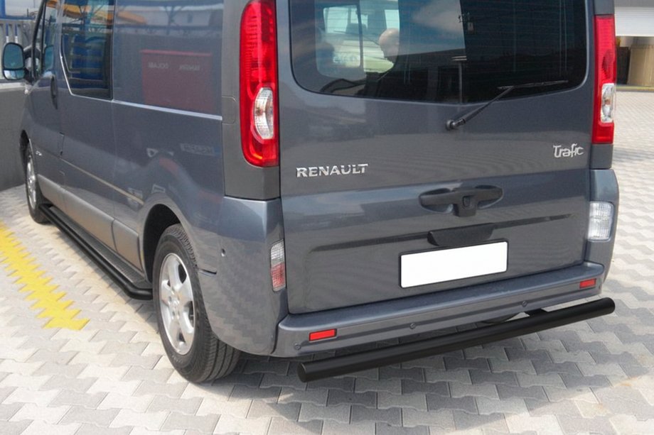 Renault Trafic 2001-2015 рр. Задній захист AK002 Black (нерж) Фото 2