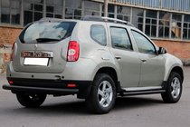 Renault Duster 2008-2017 рр. Задня дуга пряма Black (нерж.) фото 2