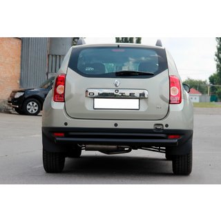 Задня дуга пряма Black (нерж.) Dacia Duster 2008-2018 рр. фото 1