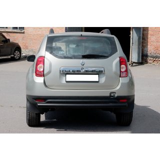 Задня дуга пряма Black (нерж.) Dacia Duster 2008-2018 рр. фото 2
