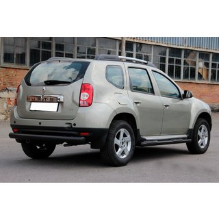 Задня дуга пряма Black (нерж.) Dacia Duster 2008-2018 рр. фото 3