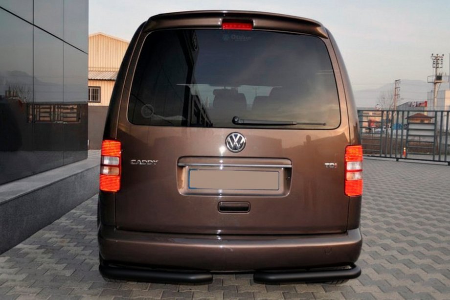 Volkswagen Caddy 2010-2015 рр. Задні куточки AK003 Black (2 шт., нерж) Фото 1