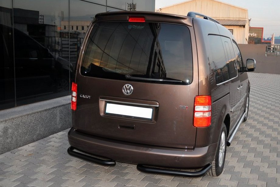 Volkswagen Caddy 2010-2015 рр. Задні куточки AK003 Black (2 шт., нерж) Фото 2