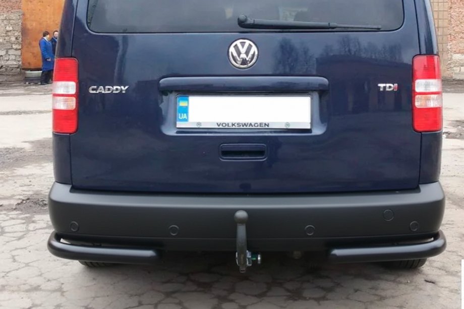 Volkswagen Caddy 2010-2015 рр. Задні куточки AK003 Black (2 шт., нерж) Фото 3