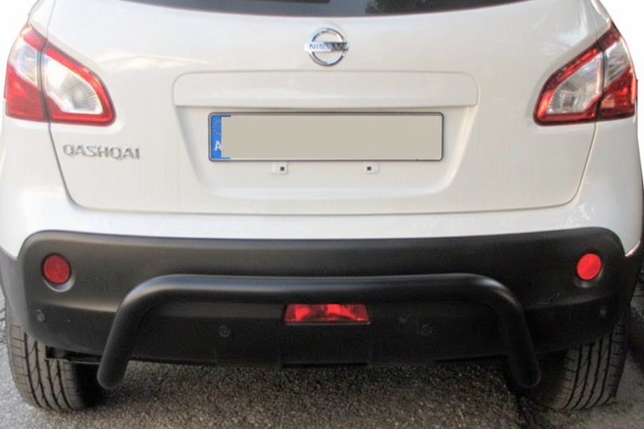 Nissan Qashqai 2010-2014 рр. Задня дуга AK007 Black (нерж.) Фото 2