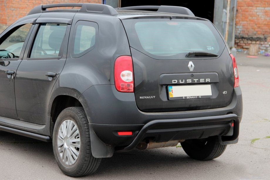 Renault Duster 2008-2017 рр. Задня дуга скоба Black (нерж.) Image