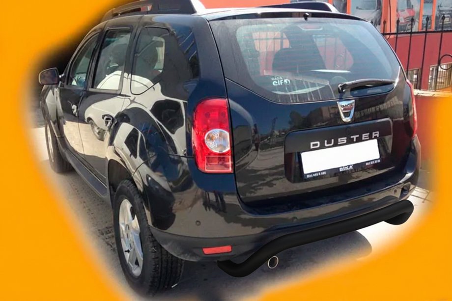 Dacia Duster 2008-2018 рр. Задня дуга скоба Black (нерж.) Фото 5