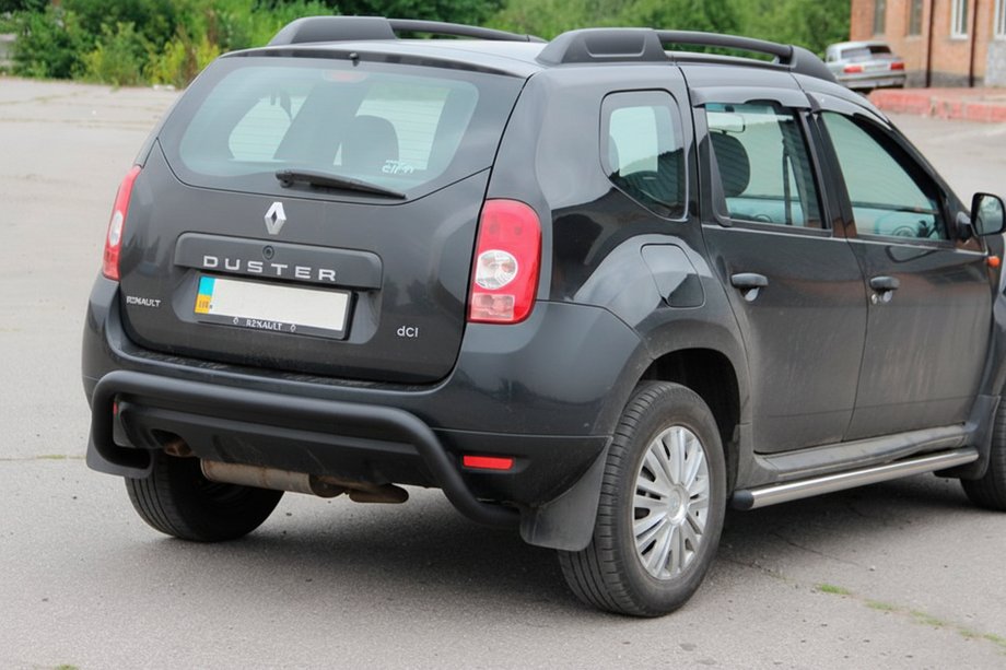 Dacia Duster 2008-2018 рр. Задня дуга скоба Black (нерж.) Фото 3
