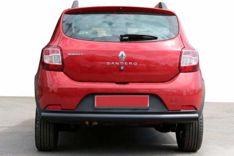 Dacia Sandero 2013-2020 рр. Задня дуга AK002 Black (нерж) Фото 1