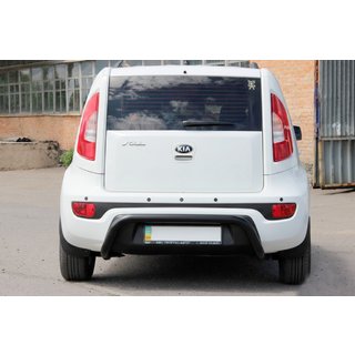Задня дуга AK002 Black (нерж) Kia Soul I 2008-2013 рр. фото 1