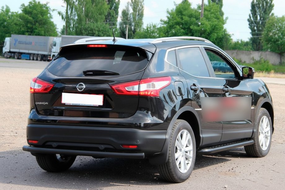 Nissan Qashqai 2014-2021 рр. Задня дуга AK002 Black (нерж) Фото 1
