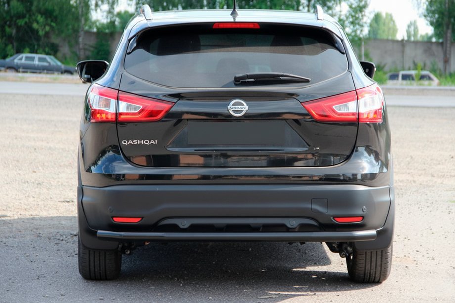 Nissan Qashqai 2014-2021 рр. Задня дуга AK002 Black (нерж) Фото 2