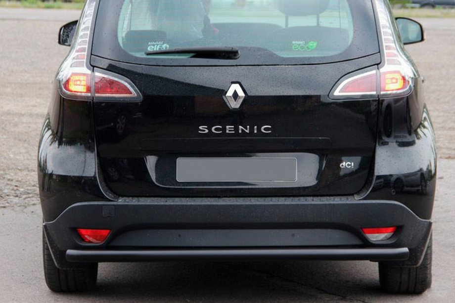 Renault Scenic/Grand 2009-2016 рр. Задня дуга AK002 Black (нерж) Фото 1