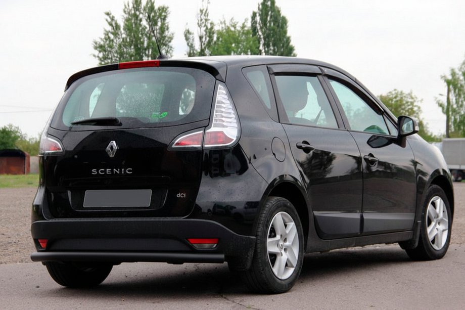 Renault Scenic/Grand 2009-2016 рр. Задня дуга AK002 Black (нерж) Фото 2
