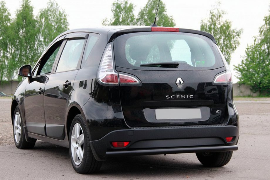 Renault Scenic/Grand 2009-2016 рр. Задня дуга AK002 Black (нерж) Фото 3