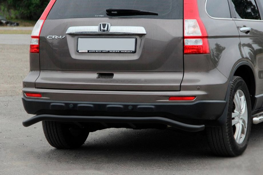 Honda CRV 2012-2016 рр. Задня дуга AK008 Black (нерж) Фото 1
