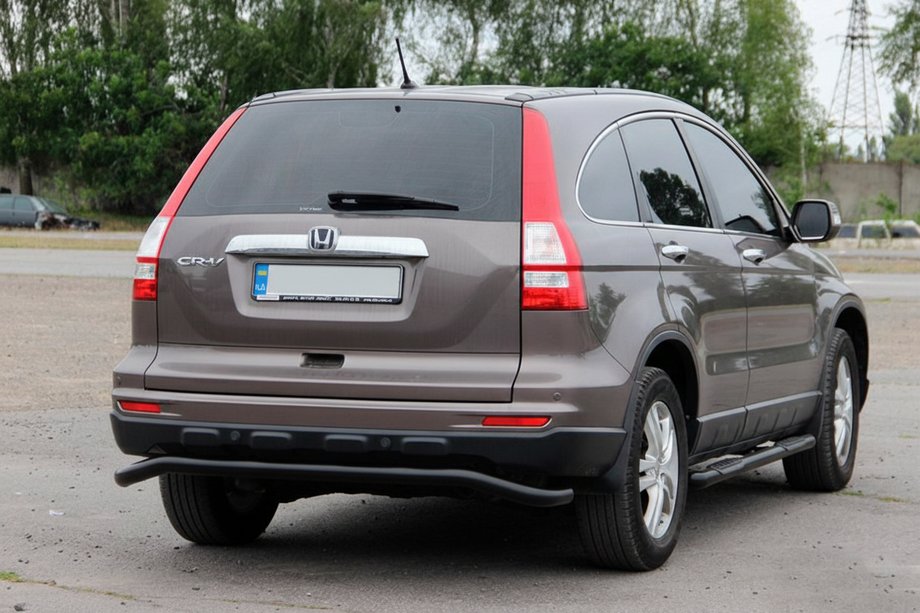 Honda CRV 2012-2016 рр. Задня дуга AK008 Black (нерж) Фото 3