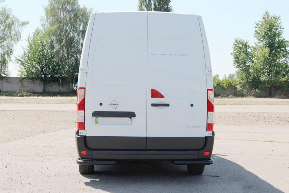 Renault Master 2011-2023 рр. Задні куточки AK003 Black (2 шт., нерж) Фото 3