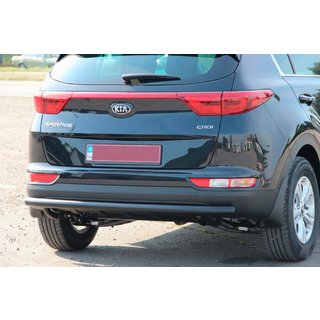 Задній захист AK002 Black (нерж) Kia Sportage 2015-2021 рр. фото 1